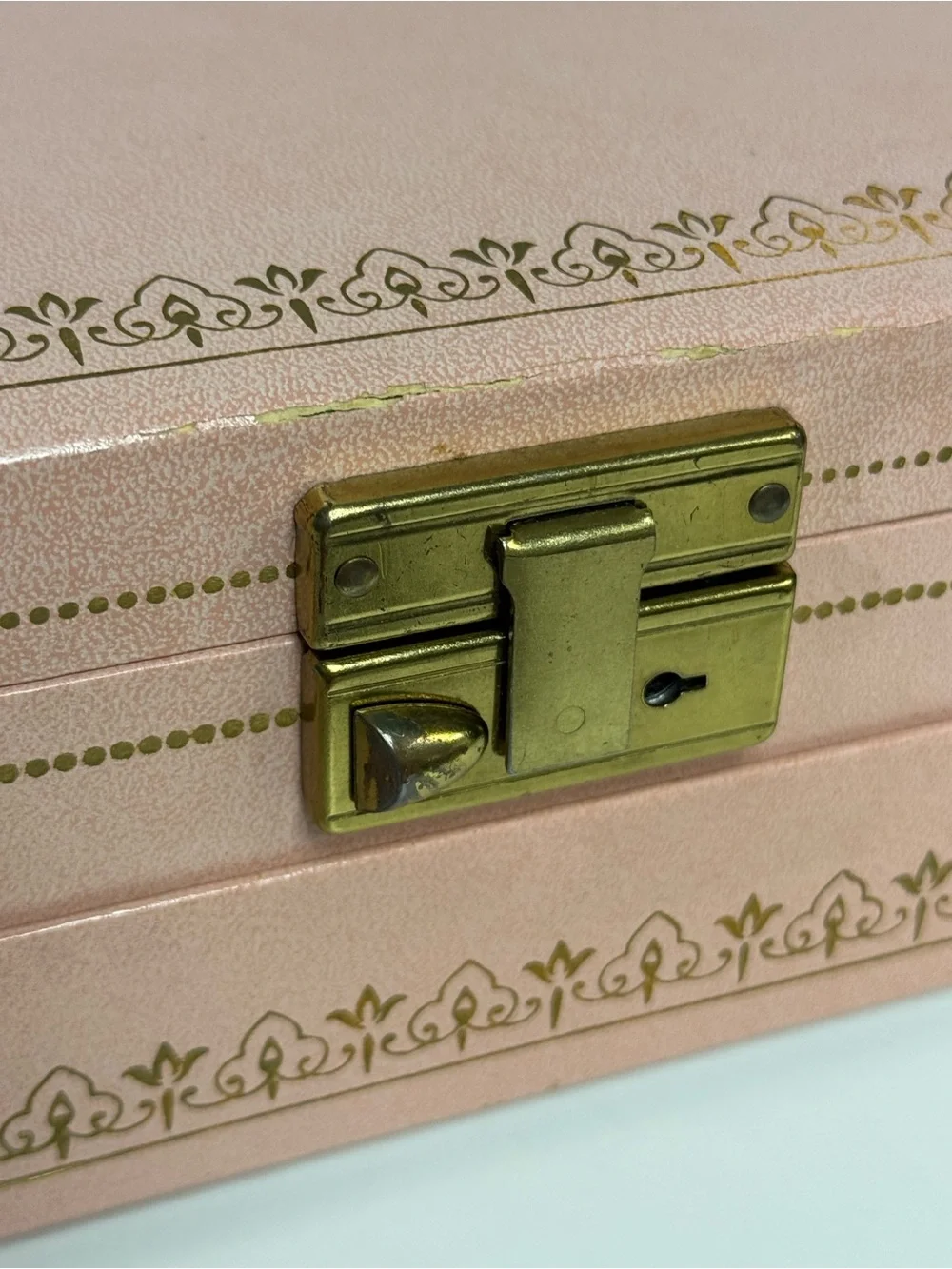 Vintage MCM Mid-Century Jewelry Box Organizer Large Pink w/ Pink Velvet Interior
